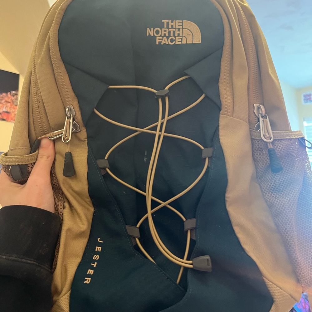 the northface jester series gold green backpack